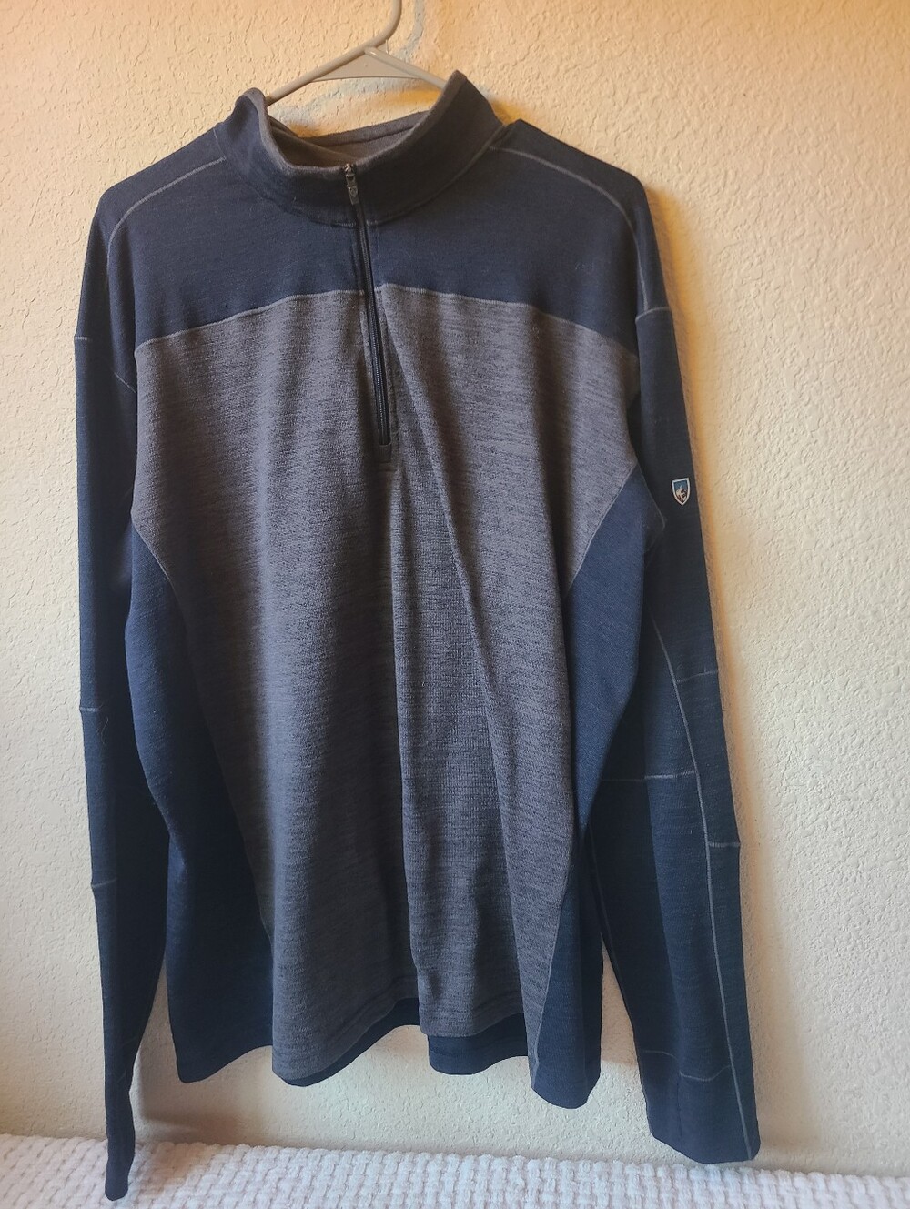 Kuhl Men's Half-Zip Pullover Sweater in Charcoal and Navy Size XXL